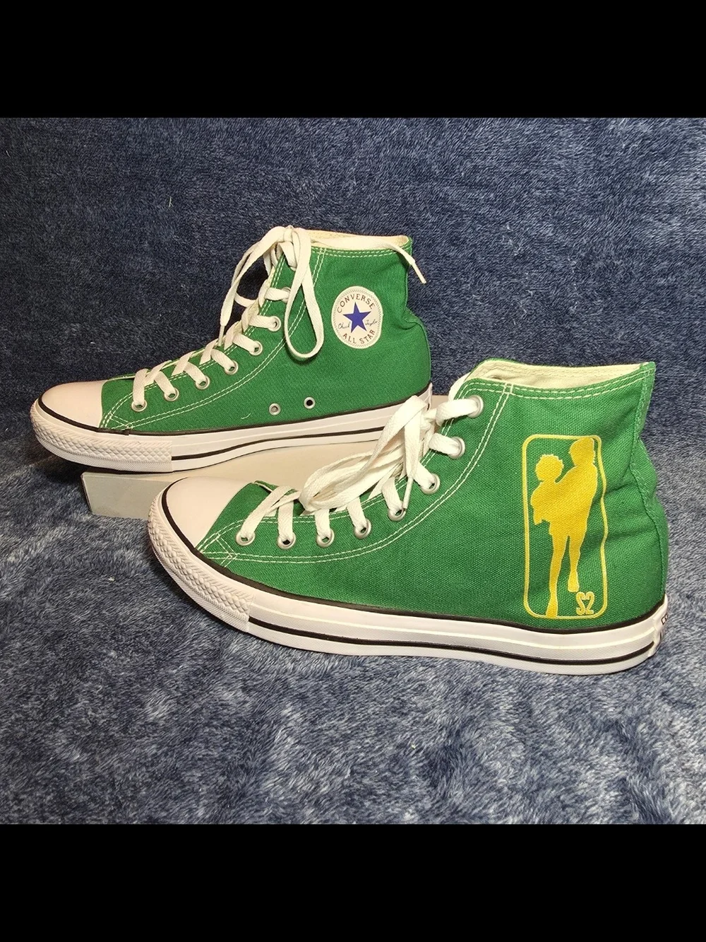 Converse Green High Top Sneakers with Yellow Graphic